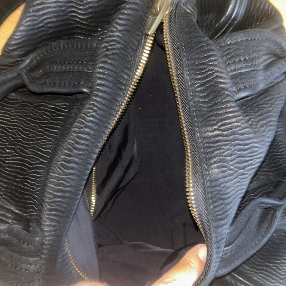 Alexander Wang black pebble leather satchel (2 leather handles) w/gold grommets - Picture 10 of 14